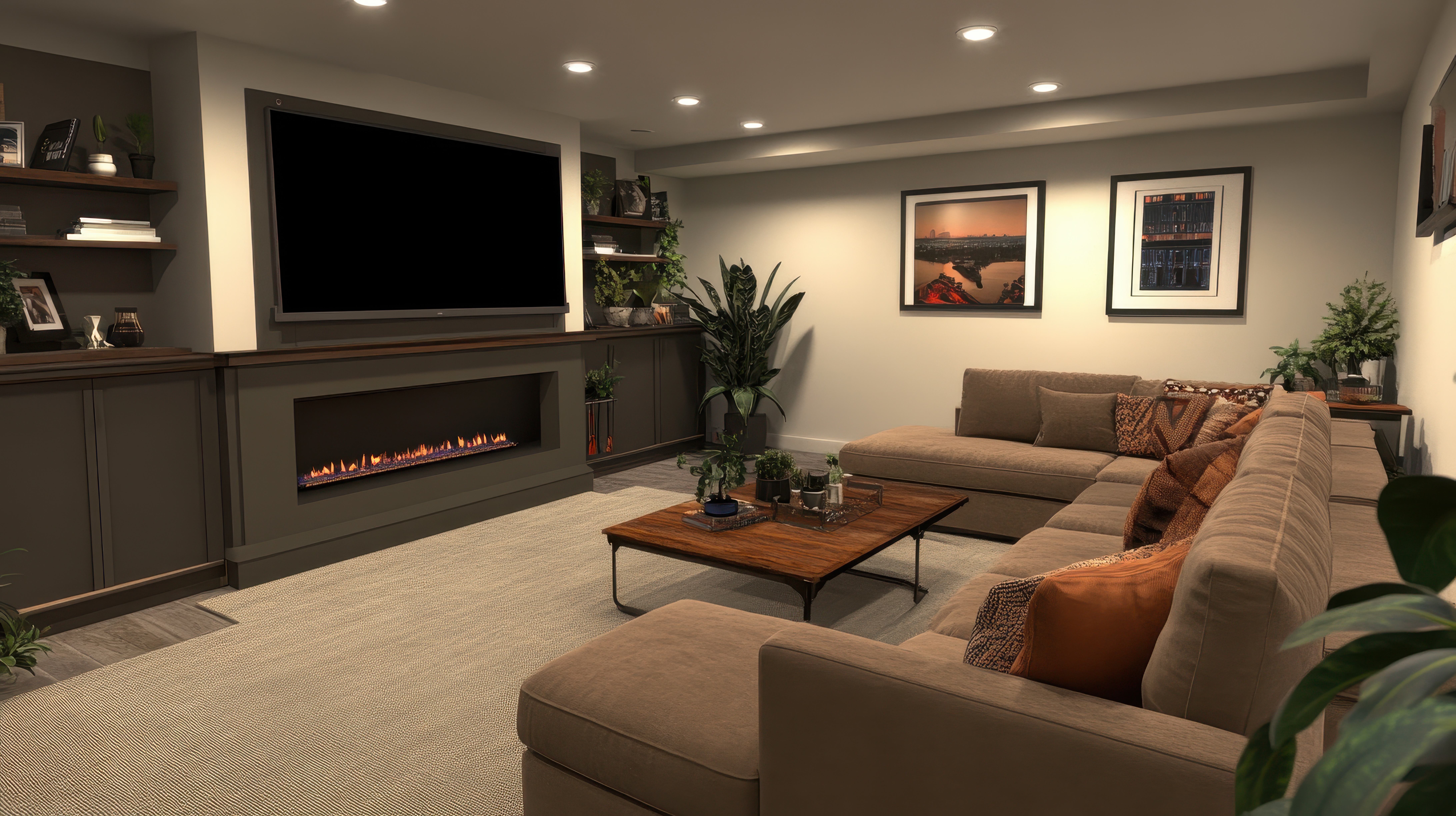 Basement Finishing family room layout for growing families